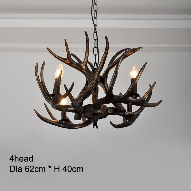 American Country Resin Candle Chandelier Lighting Europe Deer Antler Chandeliers Fixtures Lampadar,Modern kitchen chandeliers