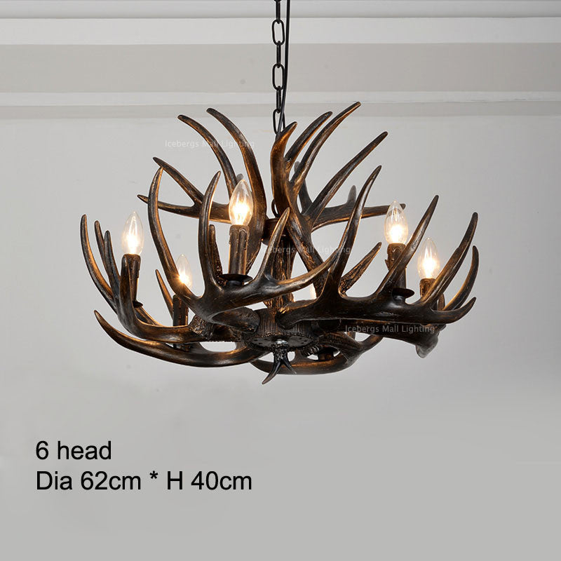 American Country Resin Candle Chandelier Lighting Europe Deer Antler Chandeliers Fixtures Lampadar,Modern kitchen chandeliers
