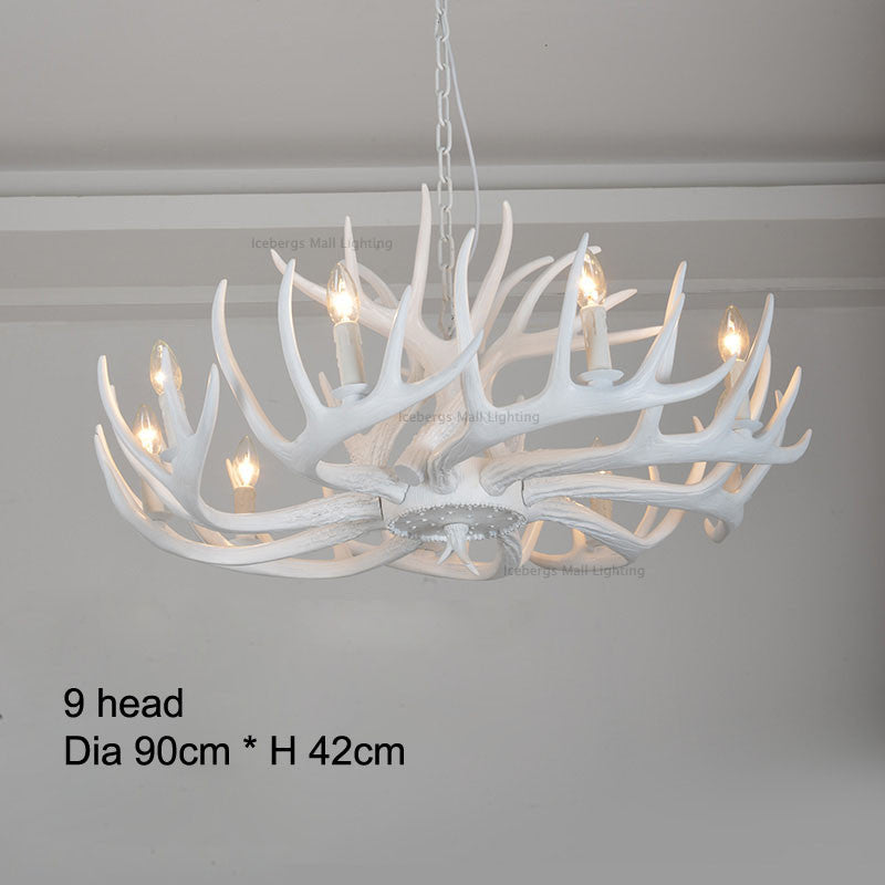 American Country Resin Candle Chandelier Lighting Europe Deer Antler Chandeliers Fixtures Lampadar,Modern kitchen chandeliers