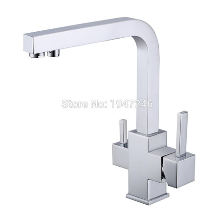 New Brand Wholesale Modern Style Victoria Sink Mixer Matte Black Or Chrome Kitchen Faucet 3 Way Tri Flow Ro Water Filter Tap