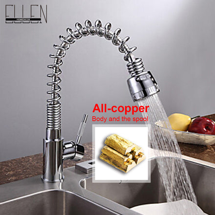 kitchen sink tap pull out solid brass kitchen mixer single handle chrome modern kitchen faucet