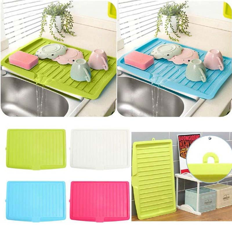 Plastic Dish Drainer Tray Large Sink Drying Rack Worktop Washing Display Holder Basket Sorting Tray Organizer Kitchen Tools