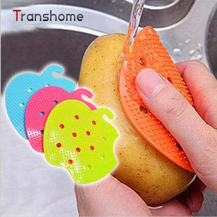 TRANSHOME 1ps Vegetable Cleaning Brush Silicone Fruits cooking tool Easy Cleaning Brush For Potato Carrot Ginger Kitchen Gadgets