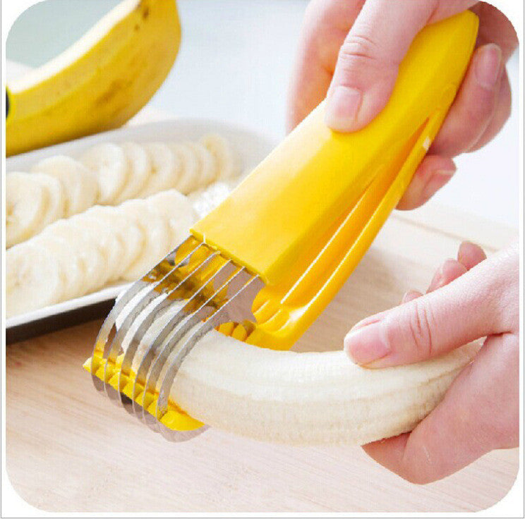 New Banana Slicer Chopper Fruit Cutter Cucumber Vegetable Peeler Salad Home Tool Free Shipping