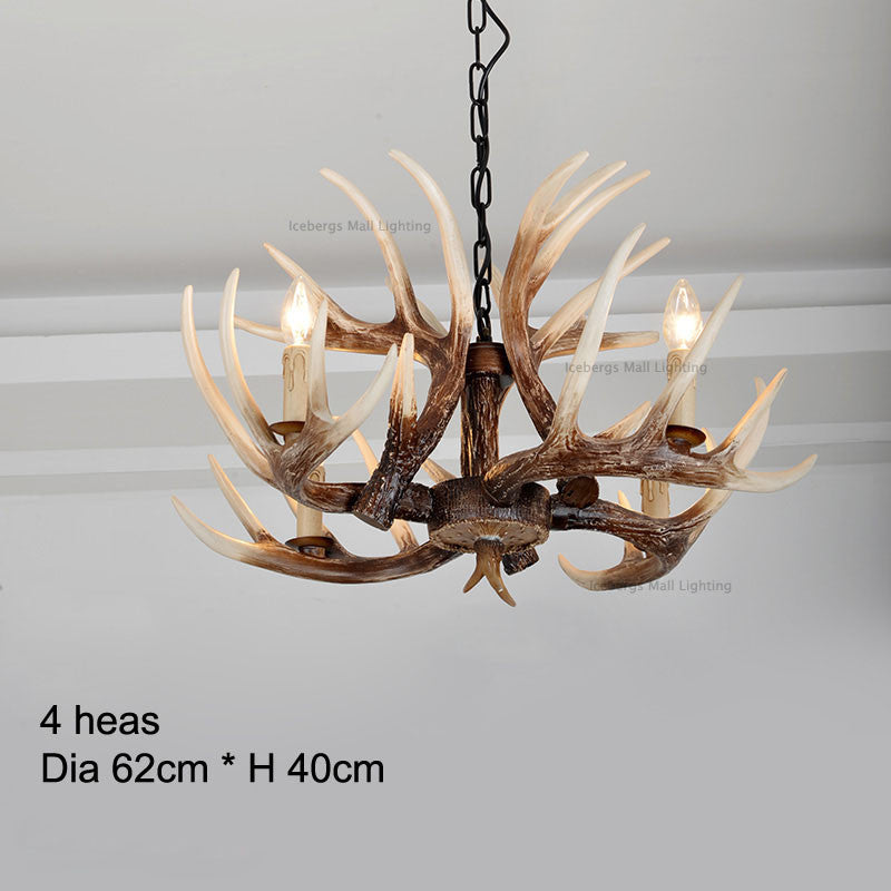 American Country Resin Candle Chandelier Lighting Europe Deer Antler Chandeliers Fixtures Lampadar,Modern kitchen chandeliers