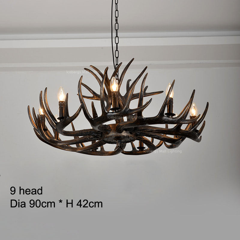 American Country Resin Candle Chandelier Lighting Europe Deer Antler Chandeliers Fixtures Lampadar,Modern kitchen chandeliers