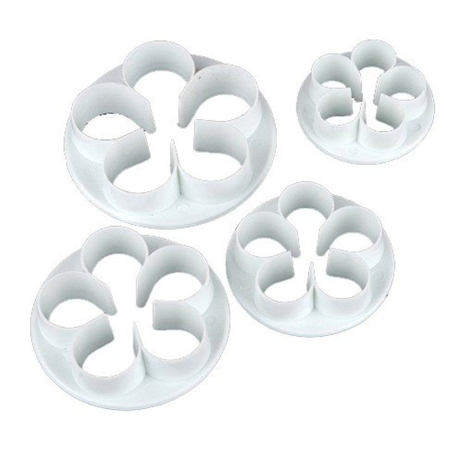 4Pcs/Set Rose Flower Petal Shape Cake Sugarcraft Fondant Cookies Plungers Cutters Decorating Tools