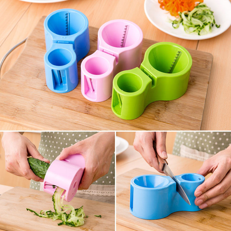 DOUBLE CUCUMBER SALAD SPIRAL RIBBON STIR FRY CUTTER DECORATOR SPIRAL CUTTER SHARPENER