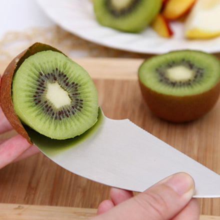 Creative 2 in 1 Stainless Steel Kiwi Dig Spoon Sets Fruit Slicer Cutter Scoop Knife Peeler Fruit Vegetable Tools  Kitchen Gadget