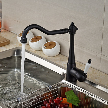 Wholesale And Retail Promotion Modern Oil Rubbed Bronze Bathroom Kitchen Faucet Swivel Spout Vessel Sink Mixer Tap Hot and Cold