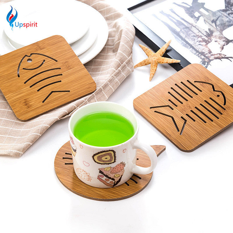 2016 New Wood Cup Coaster Placemat For Dining Table Pot Holder Antiskid Heat Insulation Table Mat Kitchen Accessories