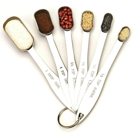 Stainless steel Metal Measuring Spoon Measuring Cups 6pcs/lot Kitchen Tools Measuring Set Tools For Baking Coffee Tea