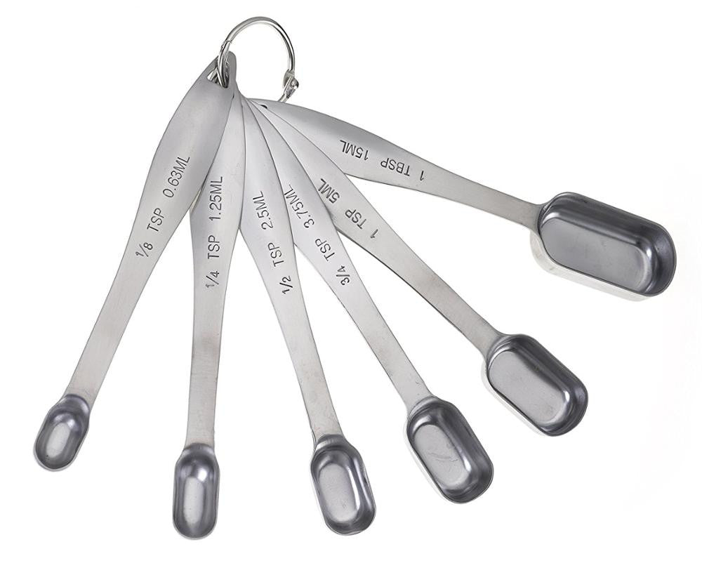 Stainless steel Metal Measuring Spoon Measuring Cups 6pcs/lot Kitchen Tools Measuring Set Tools For Baking Coffee Tea