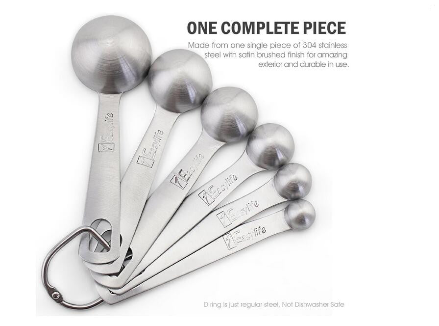 Stainless steel Metal Measuring Spoon Measuring Cups 6pcs/lot Kitchen Tools Measuring Set Tools For Baking Coffee Tea