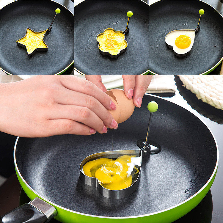 1Pcs New Fried Egg Cooking Molds Stainless Steel Pancake Rings Kitchen Gadgets Love Shaped Cook Fried Styling Tools F0493