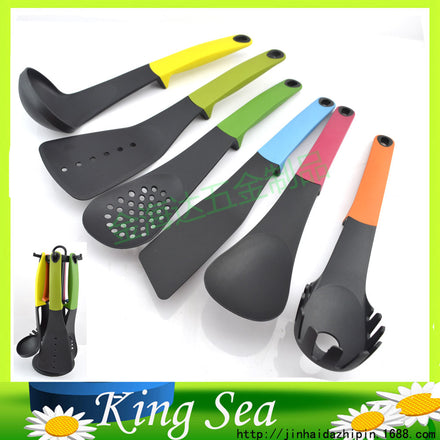 7 pcs colorful nylon tools set and holder, Nylon cook utensils, Free shiping