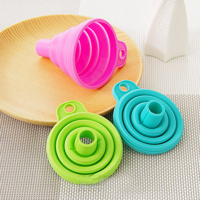 Silicone Gel Practical Funnel Collapsible Hopper Foldable Funnel Creative Gadgets Kitchen Tools Cooking Utensils