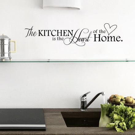 New Kitchen is Heart of the Home Letter Pattern Wall Sticker PVC Removable Home Decor DIY wall art MURAL