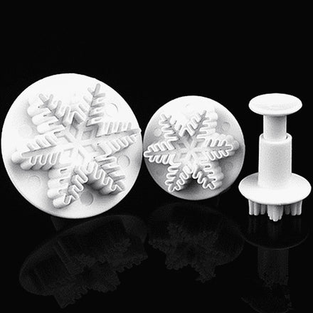 3 pcs Sugar Cakes Baked Moulds  Snow Flower Plastic Utensils Modeling Plunger Mold Tools Kitchen Gadgets Hot  PS060